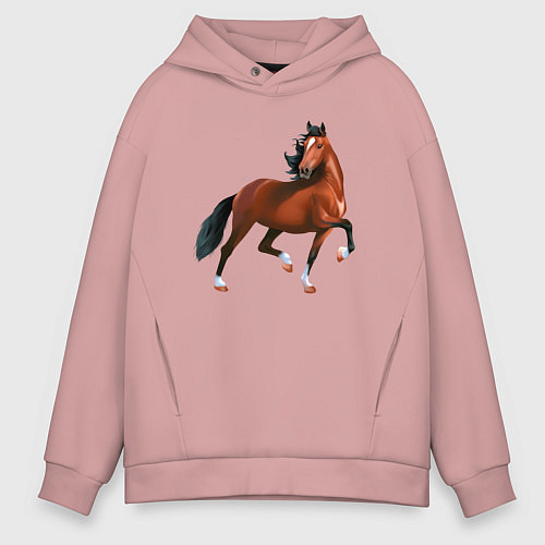 Мужское худи оверсайз Хакнэ / Пыльно-розовый – фото 1