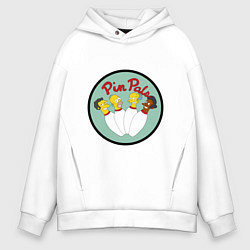 Толстовка оверсайз мужская Simpsons bowling, цвет: белый