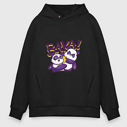 Толстовка оверсайз мужская Медведи Baka, цвет: черный
