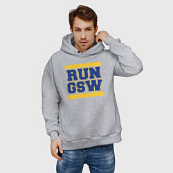 Толстовка оверсайз мужская RUN GSW, цвет: меланж — фото 2