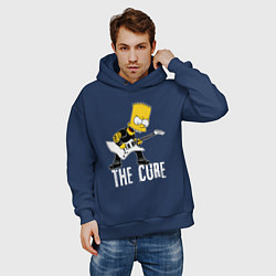 Толстовка оверсайз мужская The Cure Барт Симпсон рокер, цвет: тёмно-синий — фото 2