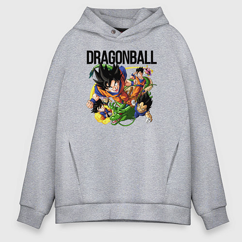 Мужское худи оверсайз Гоку из Dragonball / Меланж – фото 1