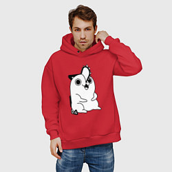 Толстовка оверсайз мужская Милый Почита бензопила, цвет: красный — фото 2