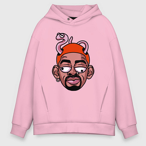 Мужское худи оверсайз Rodman snake / Светло-розовый – фото 1