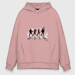 Толстовка оверсайз мужская Маньяки на переходе, цвет: пыльно-розовый