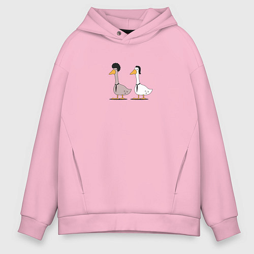 Мужское худи оверсайз Криминальные гуси / Светло-розовый – фото 1