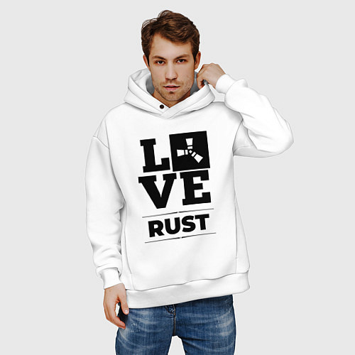 Мужское худи оверсайз Rust love classic / Белый – фото 3