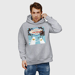 Толстовка оверсайз мужская Чайки на курорте, цвет: меланж — фото 2