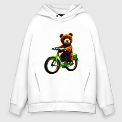 Толстовка оверсайз мужская Bear, цвет: белый