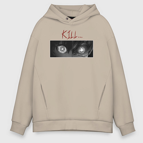 Мужское худи оверсайз BlueLock / Миндальный – фото 1