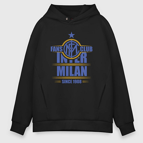 Мужское худи оверсайз Inter Milan fans club / Черный – фото 1
