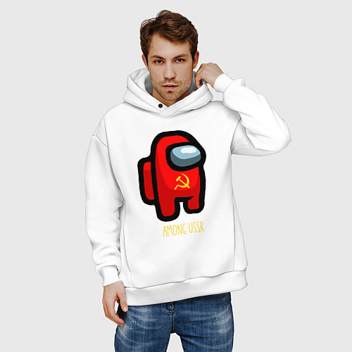 Мужское худи оверсайз Among USSR / Белый – фото 3