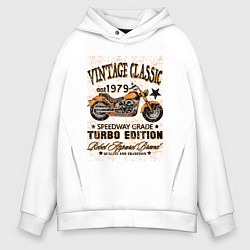 Толстовка оверсайз мужская Винтажный чеппер, цвет: белый