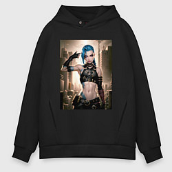 Толстовка оверсайз мужская Jinx model, цвет: черный