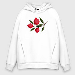 Толстовка оверсайз мужская Ветка граната, цвет: белый