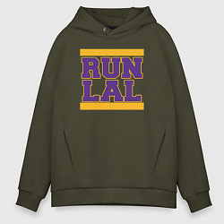 Толстовка оверсайз мужская Run Lakers, цвет: хаки