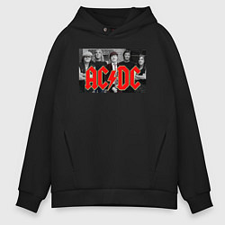 Толстовка оверсайз мужская AC DC metal, цвет: черный