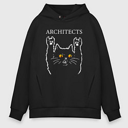 Толстовка оверсайз мужская Architects rock cat, цвет: черный