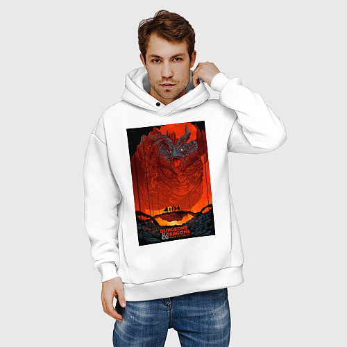 Мужское худи оверсайз DnD Dices: Honor Among Thieves / Белый – фото 3