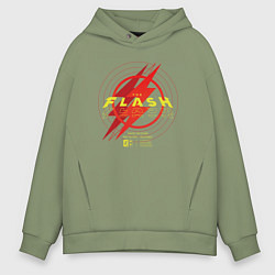 Толстовка оверсайз мужская The Flash logotype, цвет: авокадо