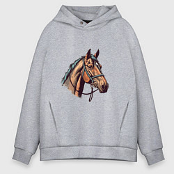 Толстовка оверсайз мужская Коняка скакуняка, цвет: меланж