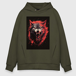 Толстовка оверсайз мужская Red wolf, цвет: хаки