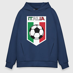 Толстовка оверсайз мужская Футбол Италии, цвет: тёмно-синий