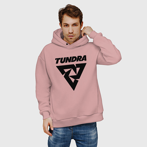 Мужское худи оверсайз Tundra esports logo / Пыльно-розовый – фото 3