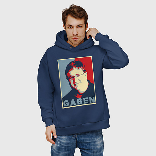 Мужское худи оверсайз Gaben / Тёмно-синий – фото 3