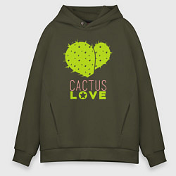 Толстовка оверсайз мужская Cactus love, цвет: хаки