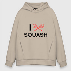 Толстовка оверсайз мужская I Love Squash, цвет: миндальный
