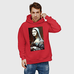 Толстовка оверсайз мужская Mona Lisa from Elm street - horror, цвет: красный — фото 2