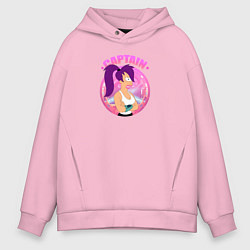 Толстовка оверсайз мужская Futurama: Капитан Лила, цвет: светло-розовый