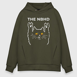 Толстовка оверсайз мужская The Neighbourhood rock cat, цвет: хаки