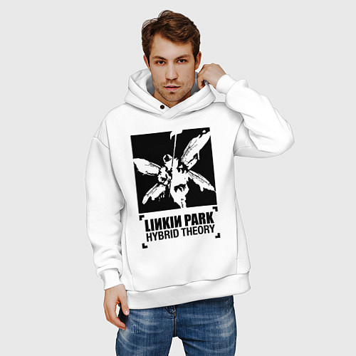 Мужское худи оверсайз LP Hybrid Theory / Белый – фото 3