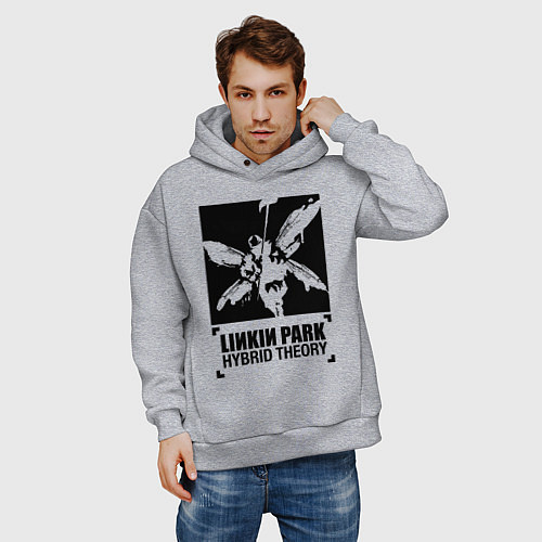Мужское худи оверсайз LP Hybrid Theory / Меланж – фото 3