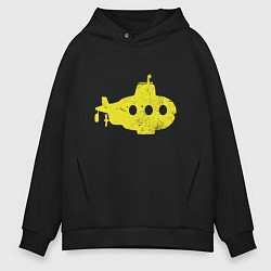 Толстовка оверсайз мужская Желтая подводная лодка, цвет: черный