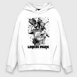 Толстовка оверсайз мужская Linkin Park all, цвет: белый
