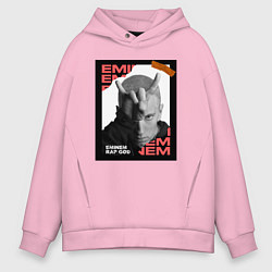 Толстовка оверсайз мужская Rap god, цвет: светло-розовый