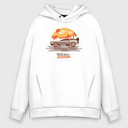 Толстовка оверсайз мужская Back to the future sun, цвет: белый