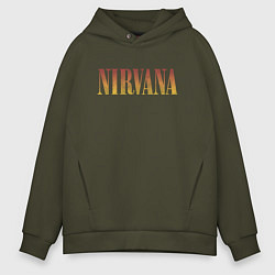 Толстовка оверсайз мужская Nirvana logo, цвет: хаки