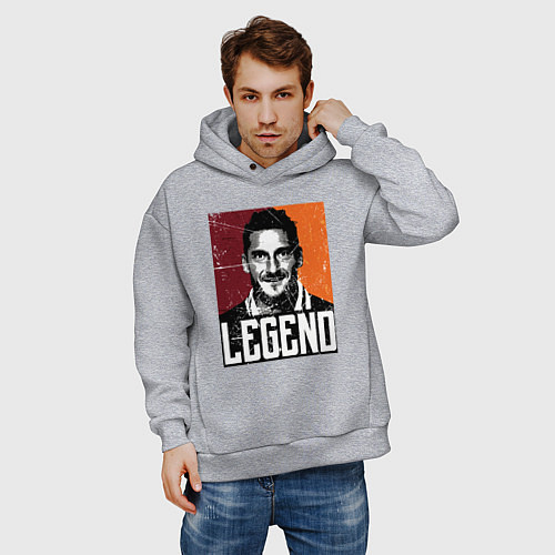 Мужское худи оверсайз Тотти легенда / Меланж – фото 3