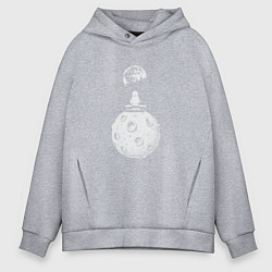 Толстовка оверсайз мужская Moon spaceman, цвет: меланж