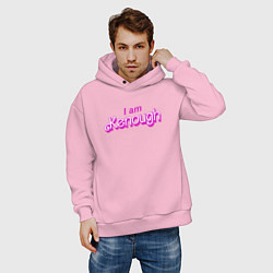 Толстовка оверсайз мужская I am kenough barbie, цвет: светло-розовый — фото 2