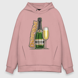 Толстовка оверсайз мужская Шампанское, цвет: пыльно-розовый