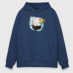 Толстовка оверсайз мужская Белоголовый орёл, цвет: тёмно-синий