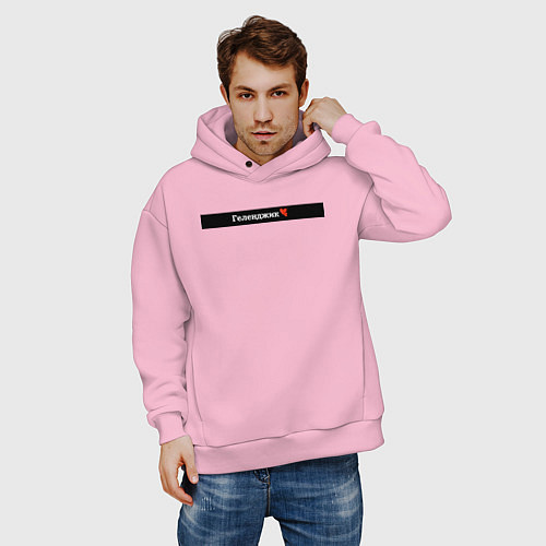 Мужское худи оверсайз Геленджик города России / Светло-розовый – фото 3
