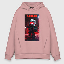 Толстовка оверсайз мужская Roblox red style, цвет: пыльно-розовый
