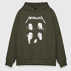 Толстовка оверсайз мужская Metallica band, цвет: хаки