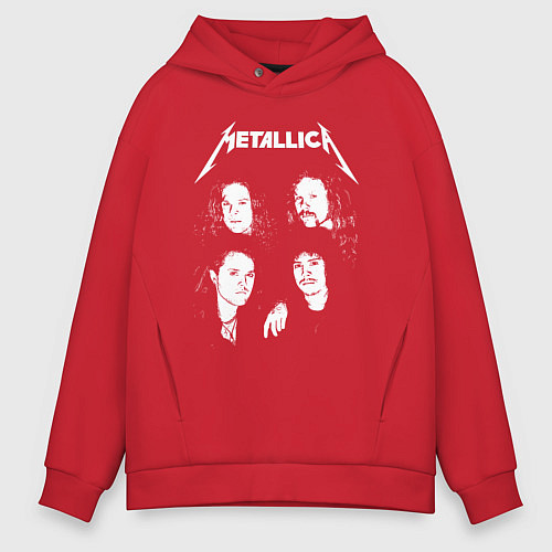 Мужское худи оверсайз Metallica band / Красный – фото 1